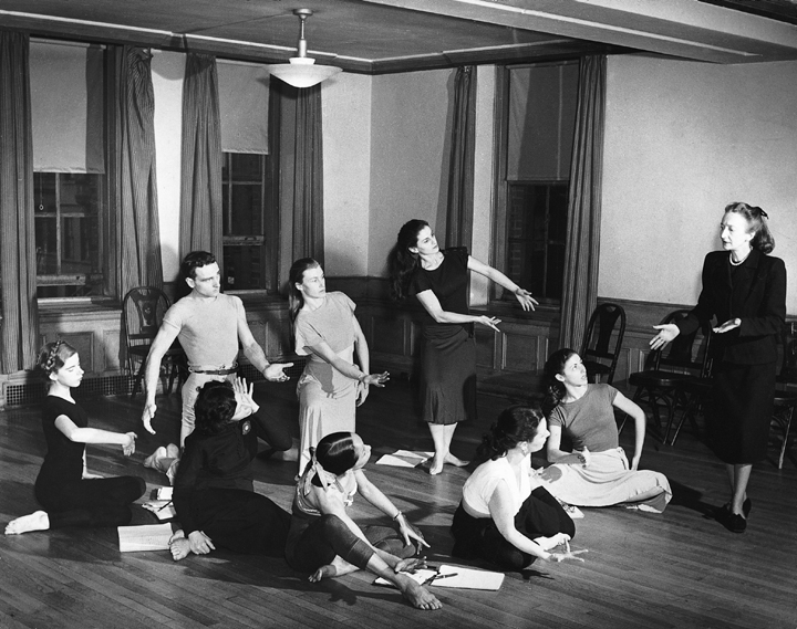 Modern dance class taught by Doris Humphrey, 1949 (92y001)